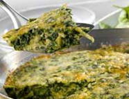 Green Frittata with Spinach Salad 